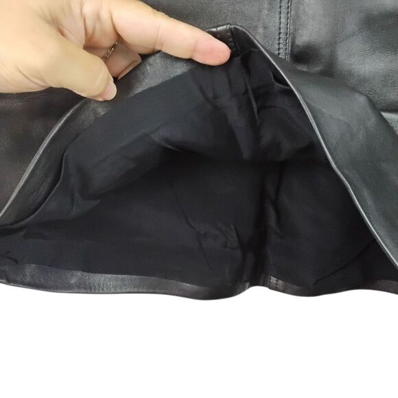 H&M Black Leather Mini Skirt Size 2 with Side Zip - Picture 8 of 11